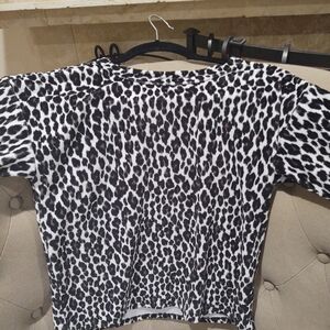 Girl's Leopard Velour Top